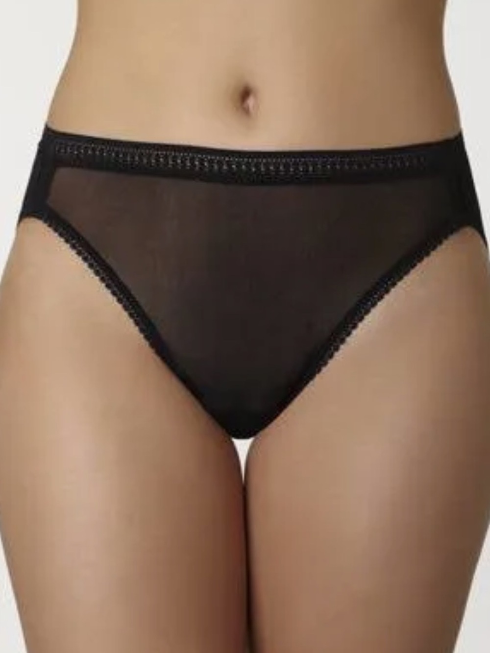 On Gossamer Mesh Hi Cut Brief Panty L